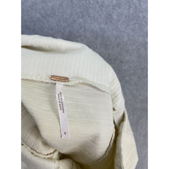 Free People Women's Paper Bag Skirt Size 6 Mini Beige Button Front Cotton - Picture 4 of 11